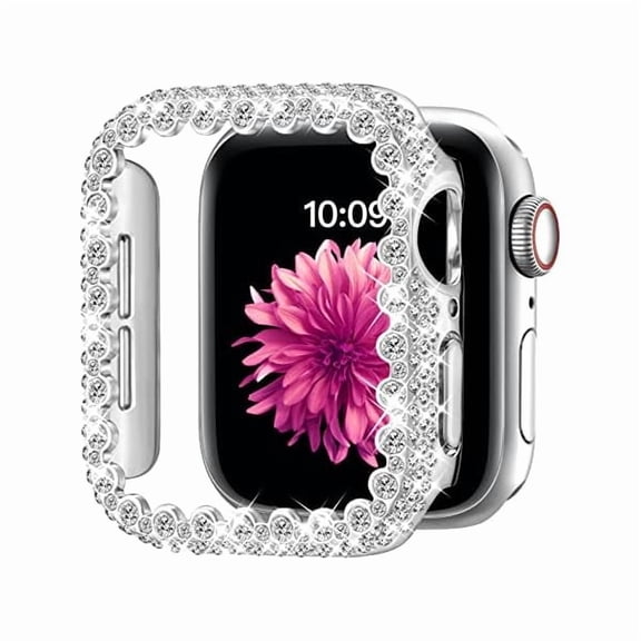 can Bling Bumper Case Compatible with Apple Watch Series 11/10 42mm, Diamond Protective Face Cover for Women, Hard PC Frame Protector for iWatch Series 11/10 42mm
