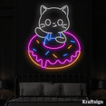 thumbnail image 2 of Craftnamesign Cat Donut Neon Signs, Donut Shop LED Signs, Kid Room Decor, 2 of 4