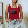 thumbnail image 2 of OAVQHLG3B 4th of July Outfits for Women American Flag Shirt Patriotic T-Shirts Women's Round Neck Independence Day Printing Sleeveless Casual Loose Vest Tops, 2 of 2