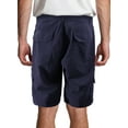 thumbnail image 2 of Men's Multi Pocket Cotton Regular Fit Embroidered Casual Fashion Cargo Shorts (Navy, 32), 2 of 3