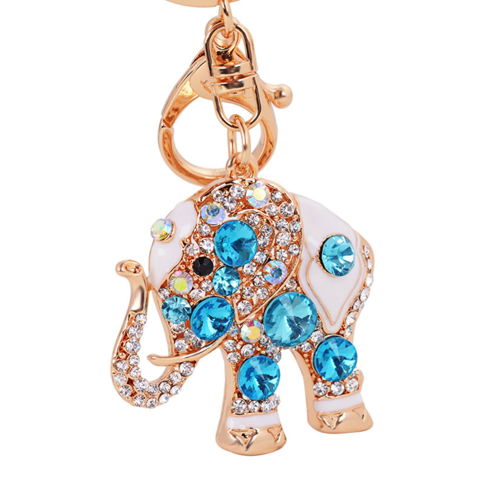 Good Luck Elephant Keychain With Crystals and Rhinestones Charm Gift 