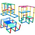 thumbnail image 6 of Funphix Fort Building Kit for Kids - Indoor & Outdoor Toddler Playsets with Tubes, Connectors, & Panels - Backyard Playground Set & Educational Toys - Standard Climbing Gym Structure, 199 Pieces, 6 of 8