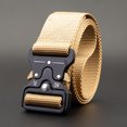 thumbnail image 1 of Cinturón táctico militar para hombres, correa de nailon, hebilla de liberación rápida, resistente para regalo del Día del Padre, caqui, 49,2" sincero  electrónico, 1 of 4