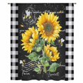 thumbnail image 2 of Yellow Sunflower Sheer Curtains 45 Inches Long, Black Farm Oil Painting Retro Art Light Filering Curtains, Breathable Simi Curtain Privacy Drapes for Kitchen Bathroom Small Window Treatment, 2 of 9
