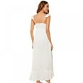 thumbnail image 3 of WBQ Women Summer Wide Strap Sundress Casual Ruffled Smocking Party Wedding Beach Long Maxi Dress White Tag S/US 0, 3 of 6