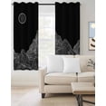 thumbnail image 2 of Mountain Line Blackout Curtains 54 Inches Long for Bedroom, Minimalist Abstract Landscape Art Sun Black Thermal Insulated Room Darkening Black Out Window Curtain Panels Grommet Drapes for Living Room, 2 of 8