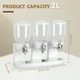thumbnail image 3 of Triple Food Dispenser - 2L Dry Food Dispenser for Grains and Cereals in the Kitchen (White), 3 of 16