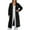Black, variant on Women's Hooded Long Cardigan, Casual Loose Fit Open Front Coat, Fall Winter Layering Piece, Everyday Lounge Wear, Plus Size Outwear Black L