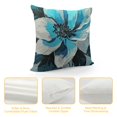 thumbnail image 4 of Creowell Throw Pillow Cover Blue Flower Floral Teal Pattern with Roses Watercolor Colorful Decorative Pillow Case Funny Home Decor Square Cushion Pillowcase White, 4 of 5