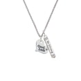 thumbnail image 2 of Delight Jewelry Silvertone Large Good Luck Heart Silvertone Be Strong and Courageous Bar Charm Necklace, 23", 2 of 4