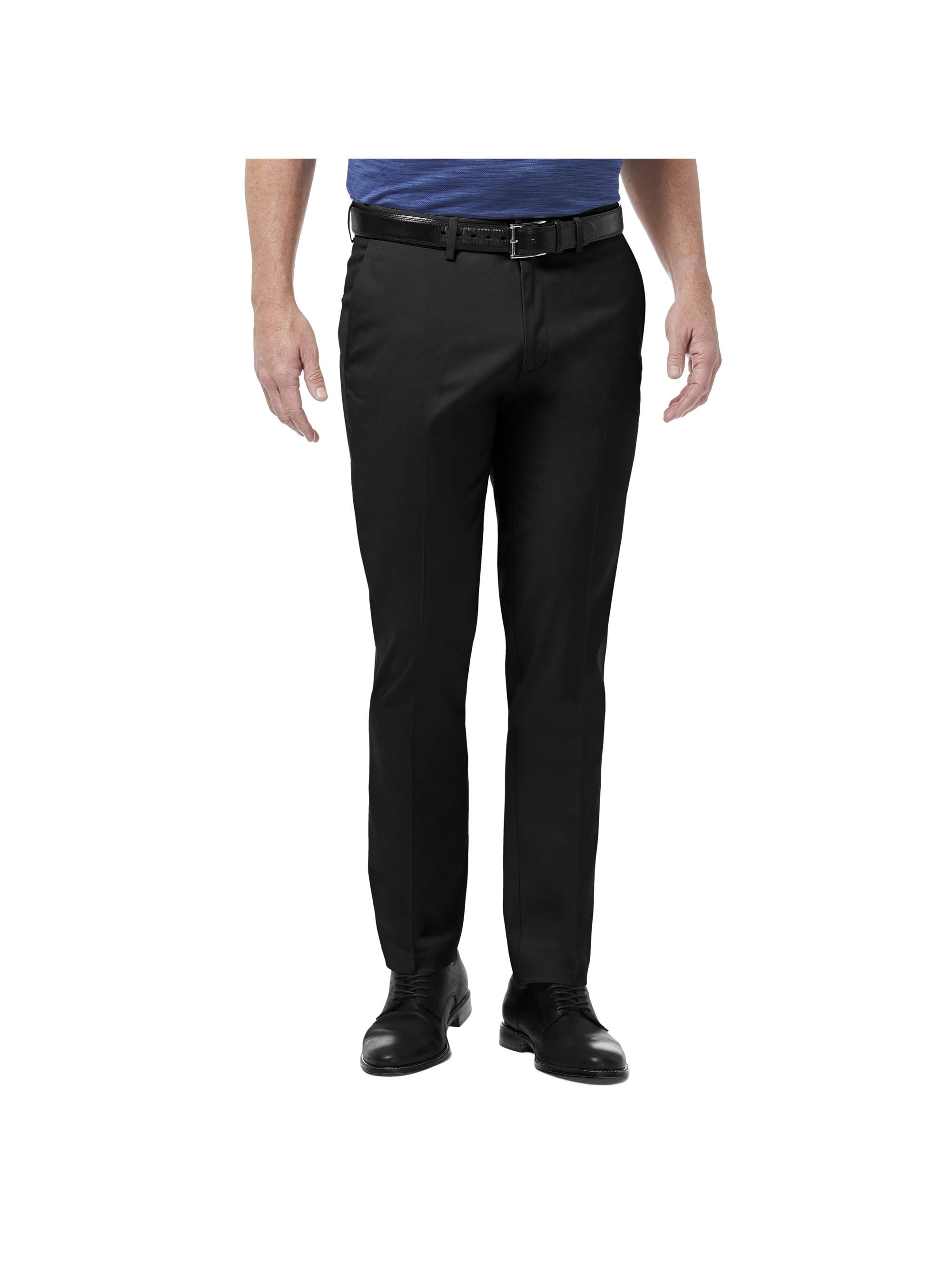 Haggar Men's Premium No Iron Khaki Flat Front Pant Slim Fit HC10890 ...
