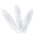 thumbnail image 1 of sweethay Paquete de 50 plumas de ganso, bricolaje, pluma blanca portátil, decoración de boda, tela, pendientes para el pelo, cinta artesanal, vestido Kits de decoración para fiestas sweethay JJ9799-00, 1 of 6