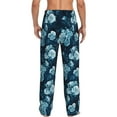 thumbnail image 3 of Uemuo Ink Rose Pattern Men's Wide Leg Palazzo Lounge Pants with Pockets Light Weight Loose Comfy Casual Pajama Pants-X-Large, 3 of 9