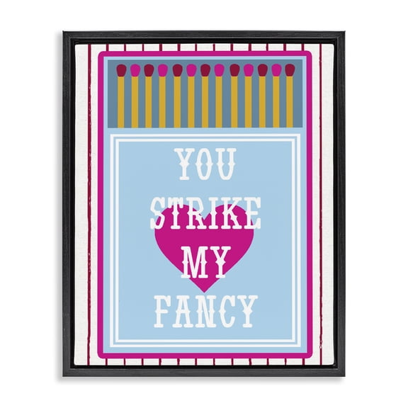 Stupell Industries Art Deco You Strike My Fancy Black Floating Frame Canvas Art, 17 x 21, by Lil' Rue