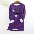 thumbnail image 2 of Awdenio Women's Round Neck Thickened Plush Warm Long Sleeve Tops, Size S-5XL, 2 of 3