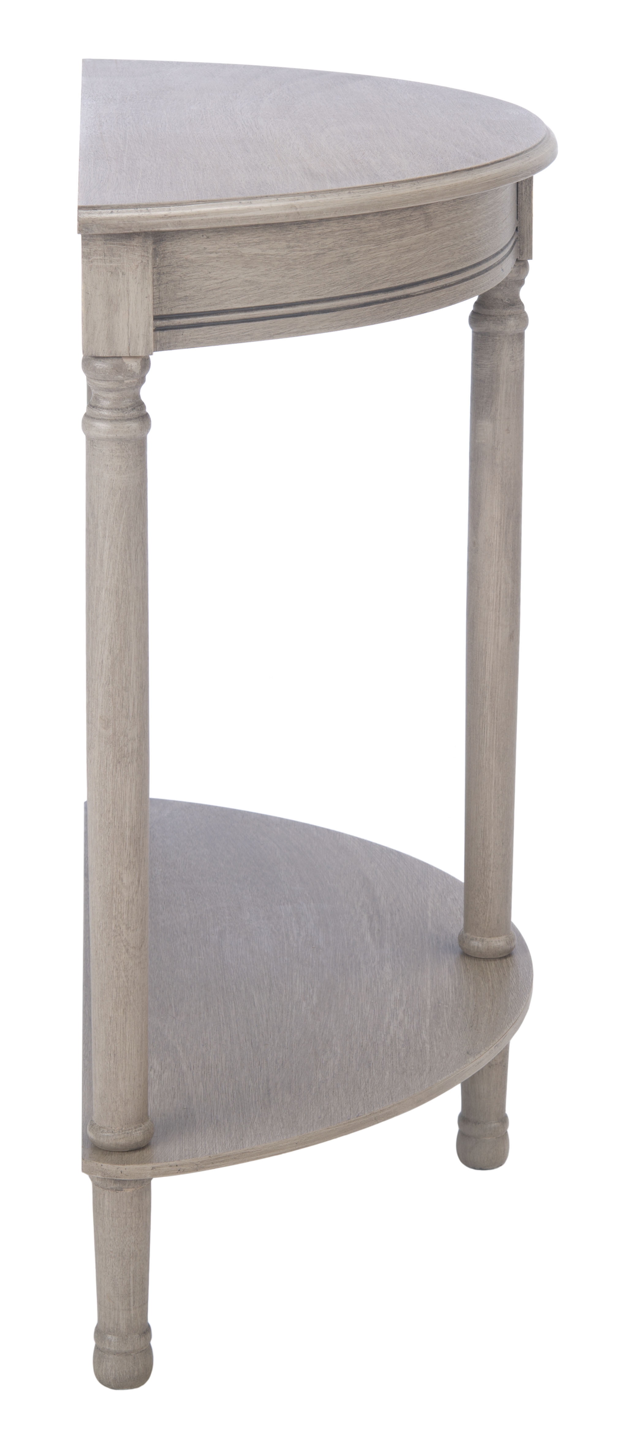 SAFAVIEH Tin.sley French Half Round Console Table, Greige (28 in. W x 11.8 in. D x 28 in. H)