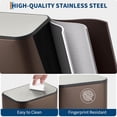 thumbnail image 4 of EastVita Kitchen Trash Can 3.2 Gallon Stainless Steel Garbage Can with Soft Close Lid Foot Pedal and Removable Inner Bucket for Home Office Living Room (Matte Brown), 4 of 7