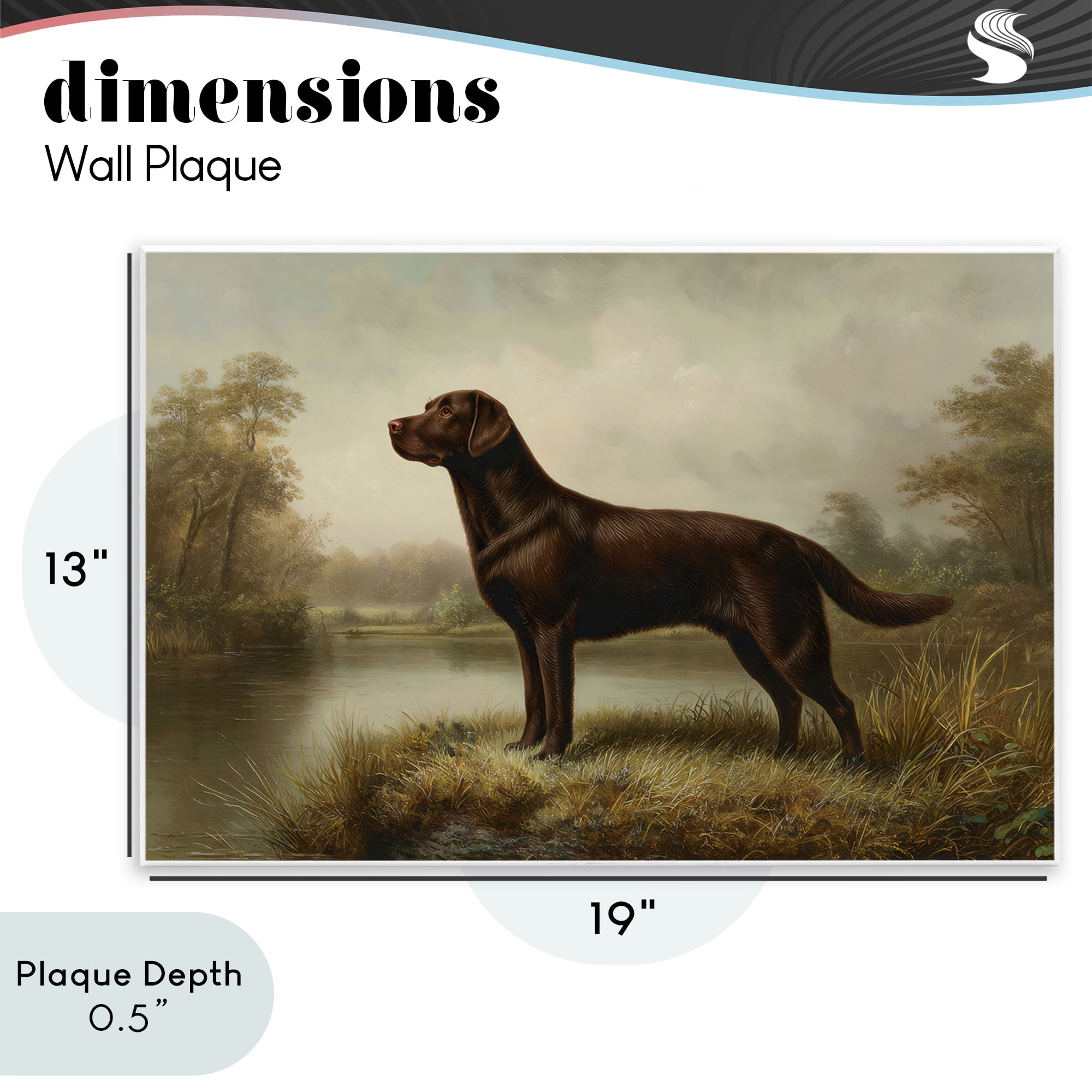 Stupell Industries On Alert Chocolate Lab Wall Plaque Art, design by Petal Prints Design