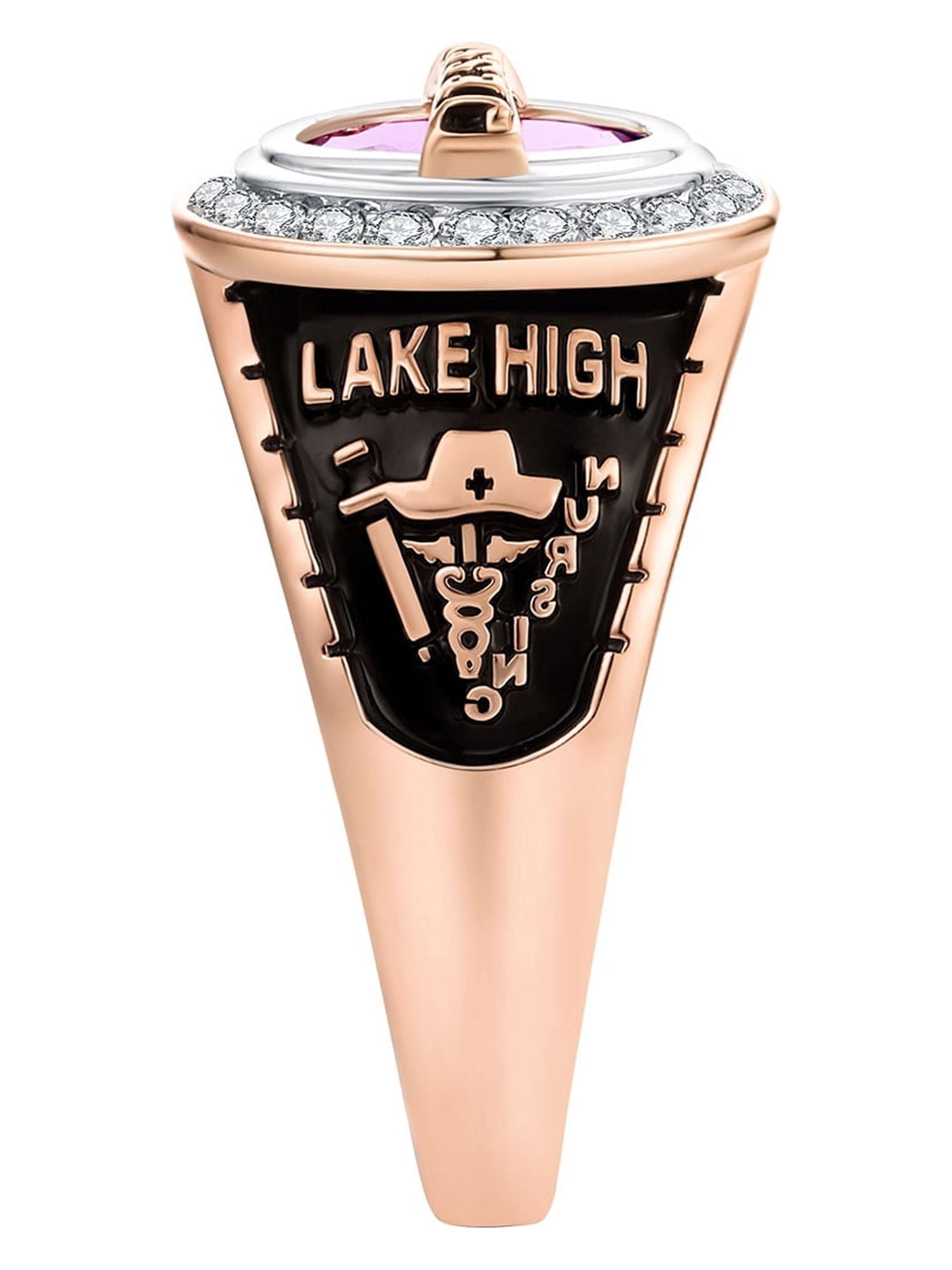 Order Now for 2025 Graduation, Freestyle Women's CZ Oval Stone Personalized Top Class Ring, Personalized, High School or College