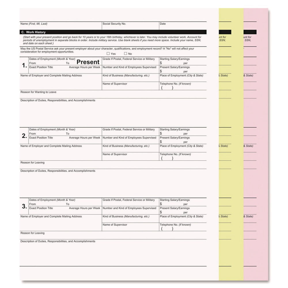 PM Company 59106 8.5 x 11 Digital 3-Part Carbonless Paper - White/Canary/Pink (2505/Carton)