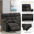 thumbnail image 6 of LVUYOYO Power Reclining Loveseat Baby Velvet Massage and Lumbar Heating Recliner, 6 of 8