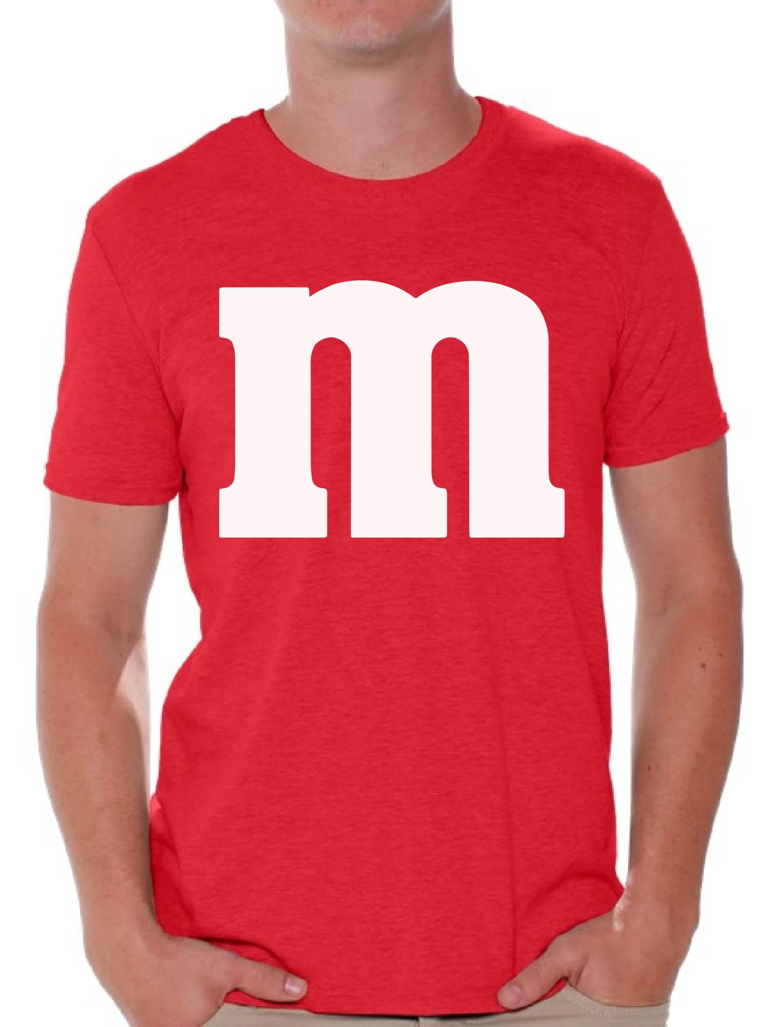 Colorful M Halloween Shirt for Men Candy Outfit Halloween Tee Clothing