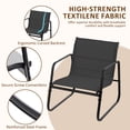 thumbnail image 5 of TINKLE WELL 3-Piece Outdoor Bistro Set, Textilene Patio Chairs with Wooden Armrests and Glass-Top Table for Porch, Lawn, Balcony, Black, 5 of 9
