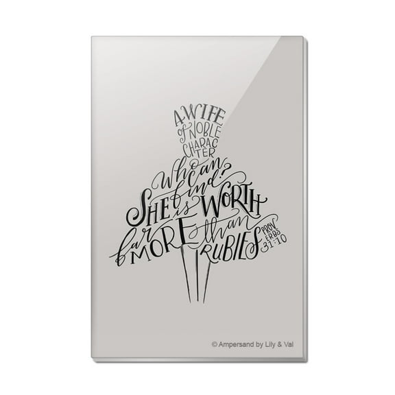 A Wife of Noble Character Proverbs Dress Rectangle Acrylic Fridge Refrigerator Magnet