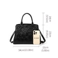 thumbnail image 3 of Ladies' Genuine Cowhide Leather Tote Rose Embossing - Handbag, Shoulder Bag for Commuting Storage, 3 of 8