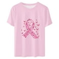 thumbnail image 2 of VKOYWKM Pink Ribbon Shirts for Women Breast Cancer Awareness T Shirt Breast Cancer Survivor Inspirational Short Sleeve Tops Fight Cancer Tshirts, 2 of 2