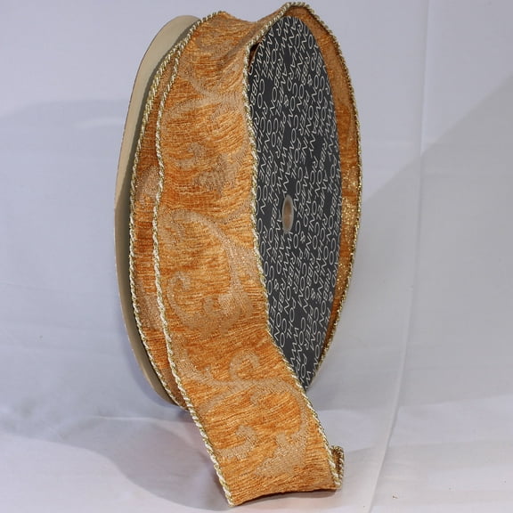 The Ribbon People Gold and Orange Frederic Craft Ribbon 2.5" x 20 Yards