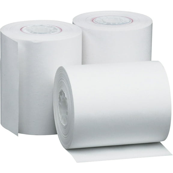PM, PMC05208, Machine Receipt Thermal Print Rolls, 50 / Carton, White