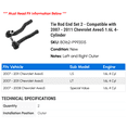 thumbnail image 2 of Tie Rod End Set 2 - Compatible with 2007 - 2011 Chevy Aveo5 1.6L 4-Cylinder 2008 2009 2010, 2 of 2