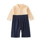 thumbnail image 5 of FELTECHELECTR Mono de bebé tipo kimono japonés de manga larga, traje de bebé, mameluco, ropa para niños pequeños con abrigo azul, adecuado para niños de 12 a 18 meses, 5 of 7
