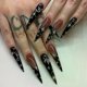 thumbnail image 1 of 24 uñas postizas de Halloween, uñas largas almendradas, uñas postizas puntiagudas, estilo bailarina francesa, uñas de diamante, uñas postizas para realce de uñas artificiales., 1 of 5