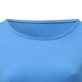 thumbnail image 5 of Women's T-Shirts Long Sleeve Womens Fall Tops Fashion Crewneck 3/4 Sleeve Solid Basic Blouses Casual Blue XL, 5 of 6