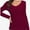 Burgundy, variant on Women Shirts V Neck Long Sleeve Tops T-Shirt Basic Tees