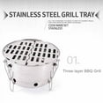 thumbnail image 4 of Cheers.US BBQ Grill Pan Baking Tray 304 Stainless Steel Cooking Smokeless Folding Hexagonal Grilled Barbecue Griddle Plate for Outdoor Home Kitchen Roasting Camping BBQ, 4 of 7