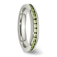 thumbnail image 4 of Chisel Stainless Steel Polished 4mm August Light Green CZ Ring, 4 of 7
