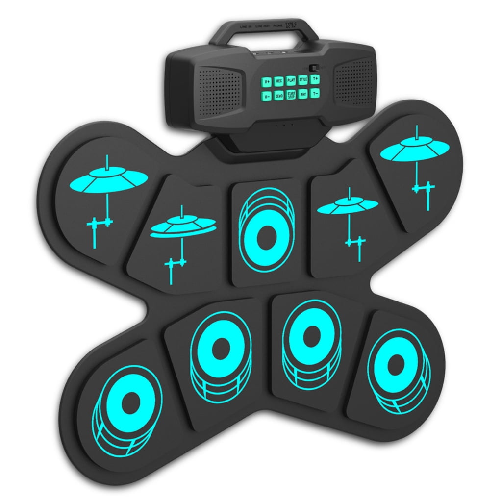 Drum Kits with Headphone Jacks, Built-in Speaker Drum Pedal Drum Stick Drum Pads