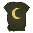 thumbnail image 5 of Penkiiy Happy Ramadan Tops Blouse for Women Women's Graphic Tees Moon Print Short Sleeve Round Neck T Shirts Tops XL Army Green, 5 of 6
