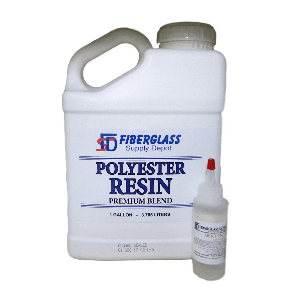 FSD Polyester Resin w/Hardener for Laminating Fiberglass mat, biaxle