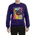 thumbnail image 3 of Funny Neon Pug | Dean Russo Art Animal Lover Unisex Crewneck Sweatshirt, Purple, XX-Large, 3 of 6