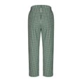 thumbnail image 5 of Delayuji Plaid Linen Pants For Women Loose Elastic Waist Casual Summer Palazzo Pants With Pockets, 5 of 6