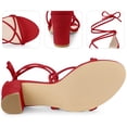thumbnail image 4 of BLISSFUL STEP Sandale à Talon Épais pour Femme, Sandales à Brides à Lacets Rouges 7, 4 of 6