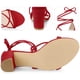thumbnail image 4 of Women's Chunky Heels Strappy Lace Up Sandals Red US 6/UK 4/EU 36, 4 of 6