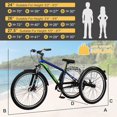 thumbnail image 6 of 24 inch Mountain Tricycle for Adults, 3 Wheeled 7-Speed Mountain Tricycle 24/26/27.5 Inch Men's Women's Tricycles Cruiser Bike Featuring Disc Brakes, Cargo Basket, 6 of 8