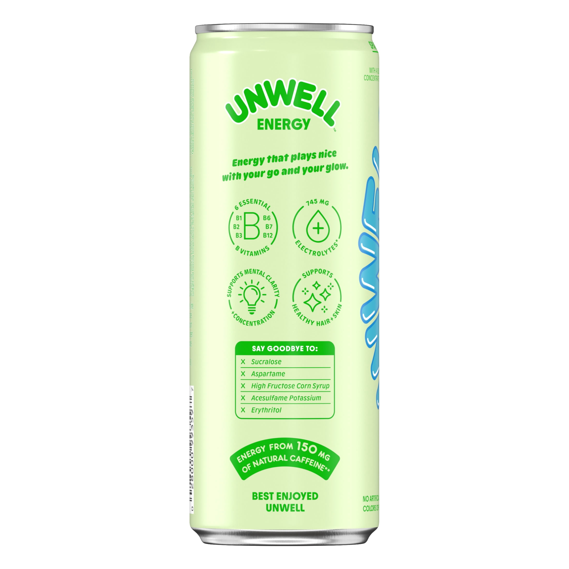 Unwell Sparkling Energy Drink, Electrolytes & Real Fruit Juice – Cherry Lime 12 fl oz