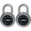 Brink's 48mm Stainless Steel Dial Combination Padlock, 2-Pack