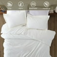 thumbnail image 5 of Superior Solid Cotton Flannel Duvet Cover Set, Full/ Queen, Ivory, 5 of 10
